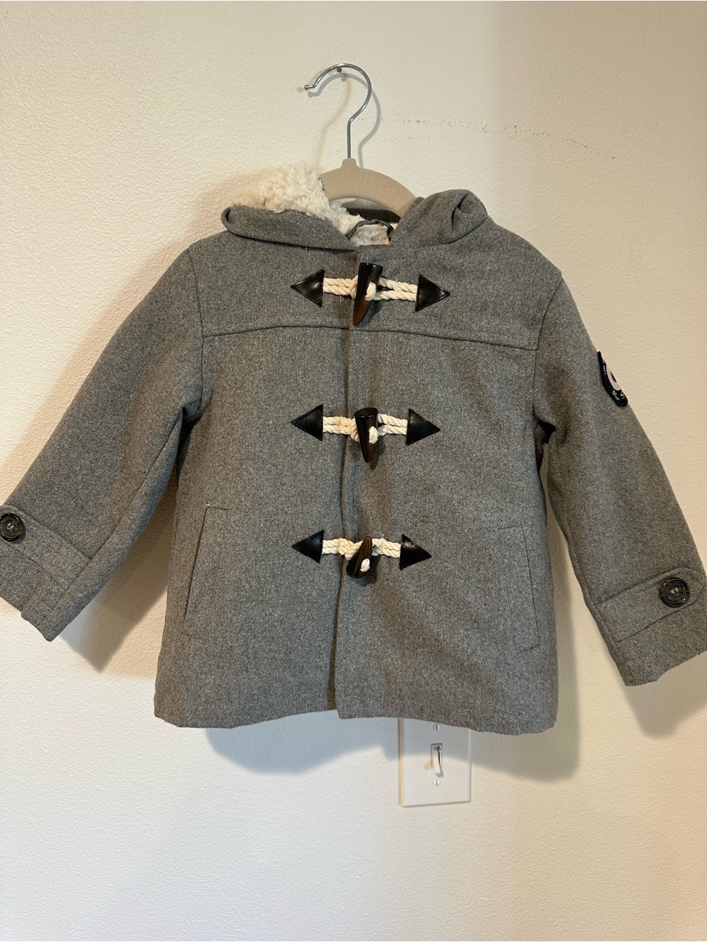 Ben Sherman Toddler Gray Hooded Toggle Coat